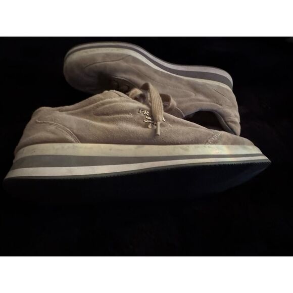 Authentic prada tan suede platform trainers sneakers 40 - Picture 11 of 13